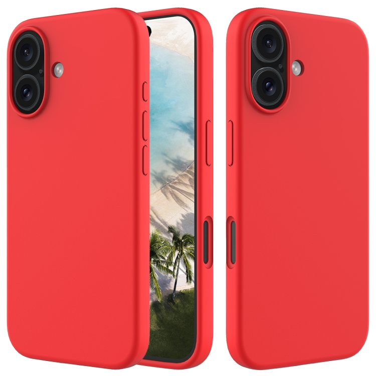 

For iPhone 16 Solid Color Silicone Phone Case(Red)