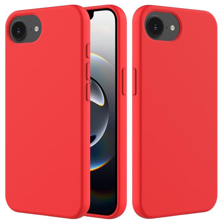

For iPhone 16e Solid Color Silicone Phone Case(Red)