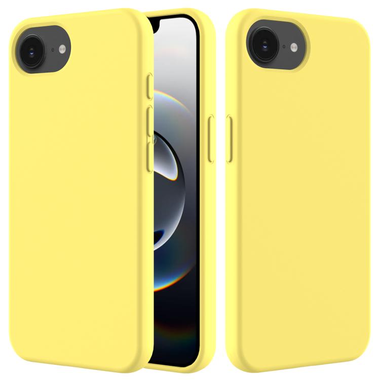 

For iPhone 16e Solid Color Silicone Phone Case(Lemon Yellow)