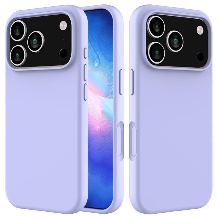 

For iPhone 17 Pro Max Solid Color Silicone Phone Case(Purple)