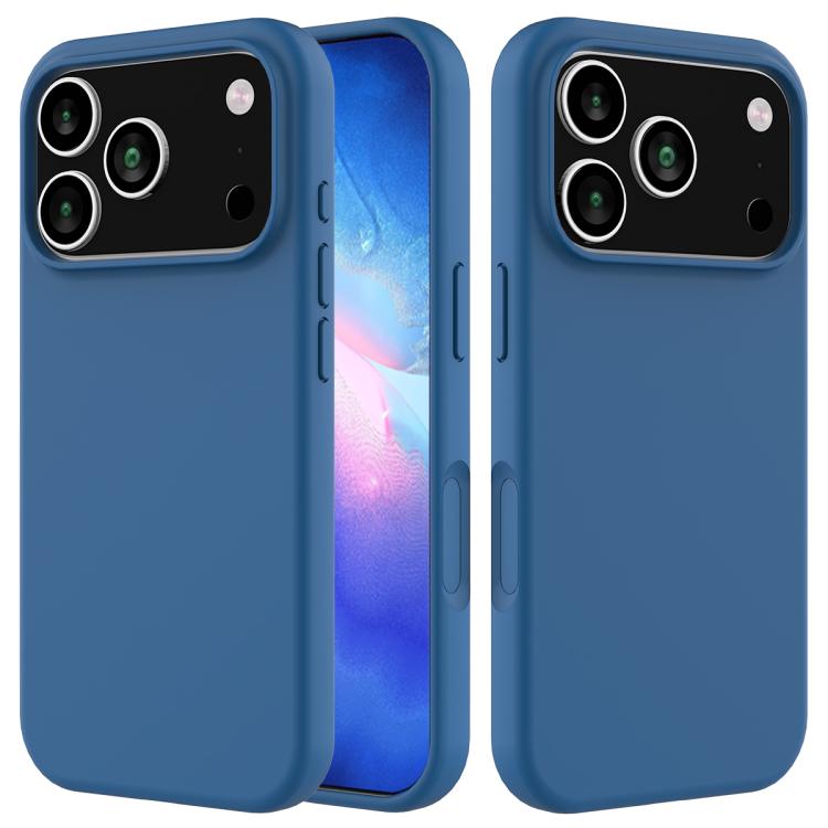 

For iPhone 17 Pro Solid Color Silicone Phone Case(Cobalt Blue)