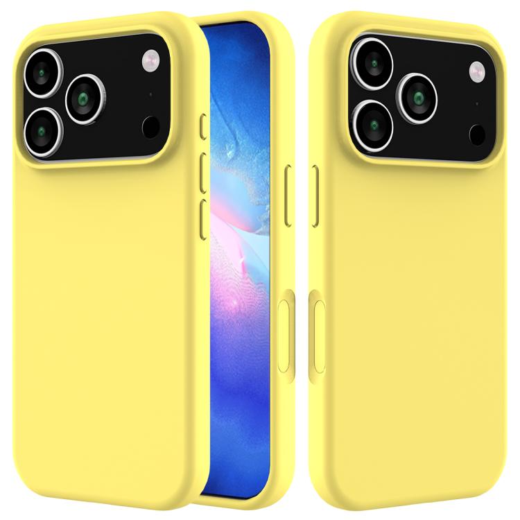 For iPhone 17 Pro Solid Color Silicone Phone Case(Lemon Yellow)
