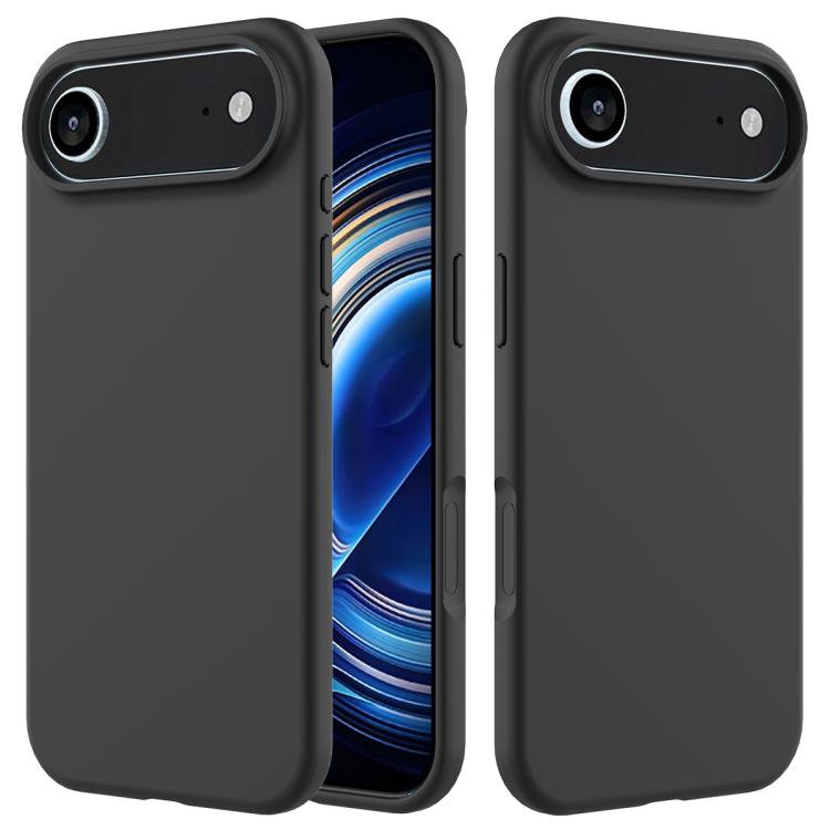 

For iPhone 17 Air Solid Color Silicone Phone Case(Black)