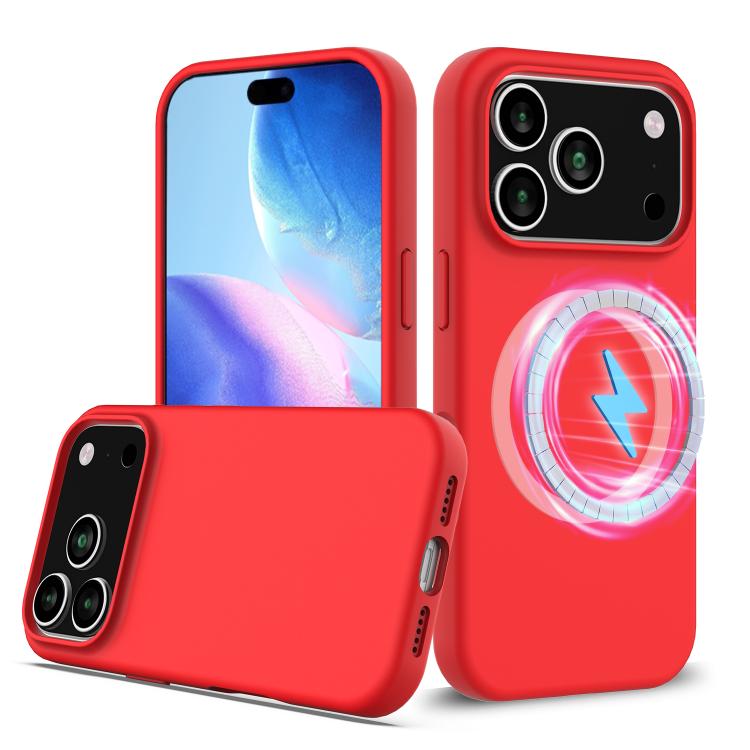 

For iPhone 17 Pro Max Shockproof Silicone Magsafe Phone Case(Red)