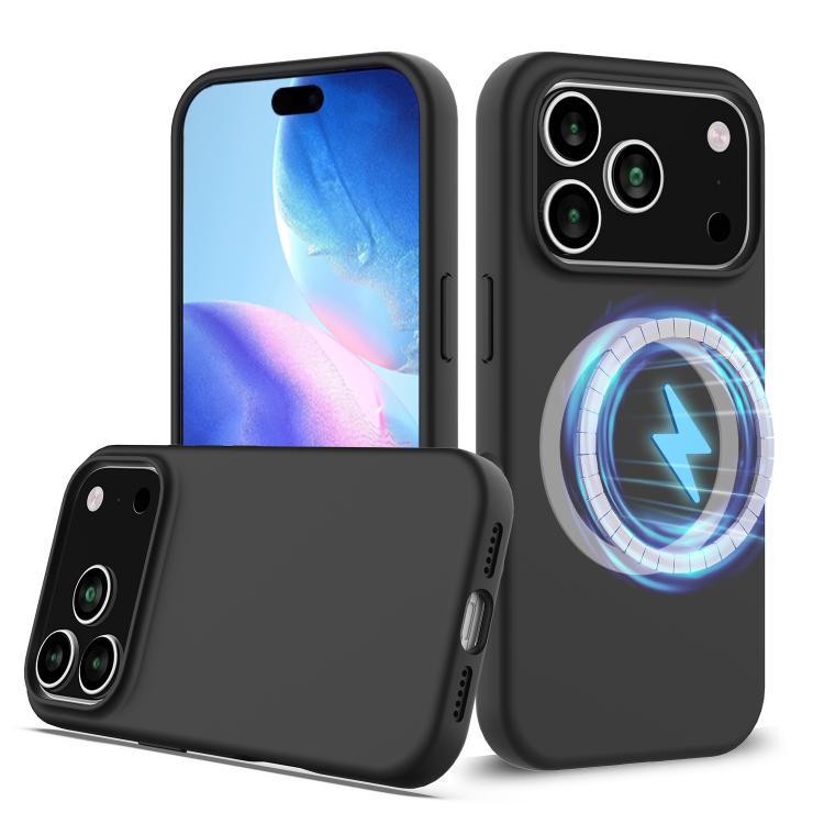 

For iPhone 17 Pro Shockproof Silicone Magsafe Phone Case(Black)