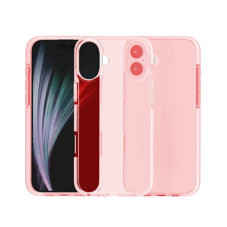 

For iPhone 17 Two-color Shockproof High Transparency TPU Phone Case(Pink)