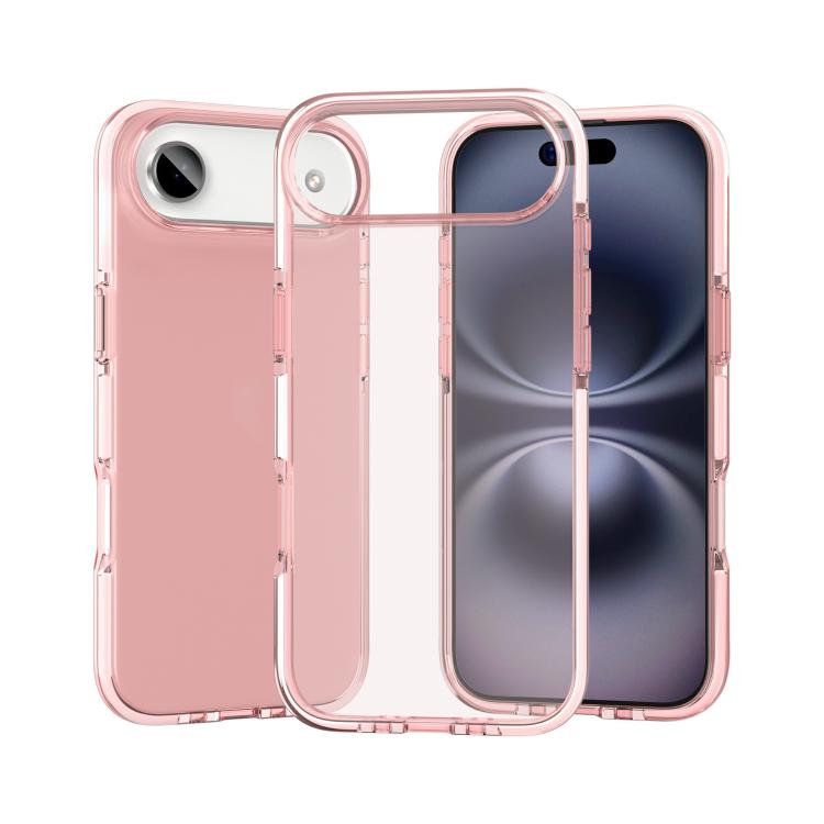 

For iPhone 17 Air Two-color Shockproof High Transparency TPU Phone Case(Pink)