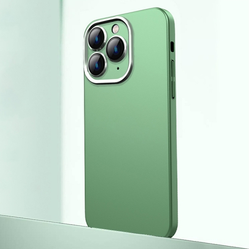 

For iPhone 11 Pro Frosted Metal Material Phone Case with Lens Protection(Green)