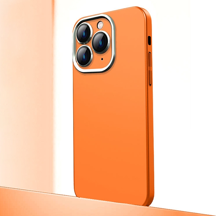 

For iPhone 11 Pro Frosted Metal Material Phone Case with Lens Protection(Orange)