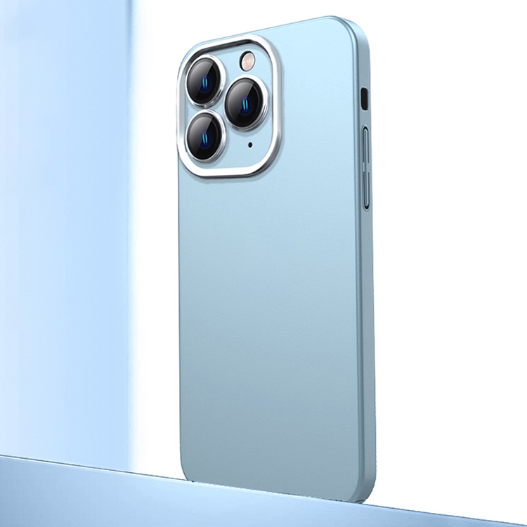 

For iPhone 11 Pro Max Frosted Metal Material Phone Case with Lens Protection(Light Blue)