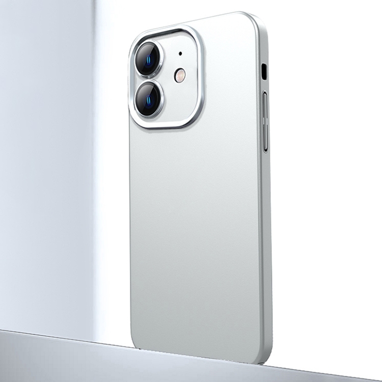 

For iPhone 12 Frosted Metal Material Phone Case with Lens Protection(White)