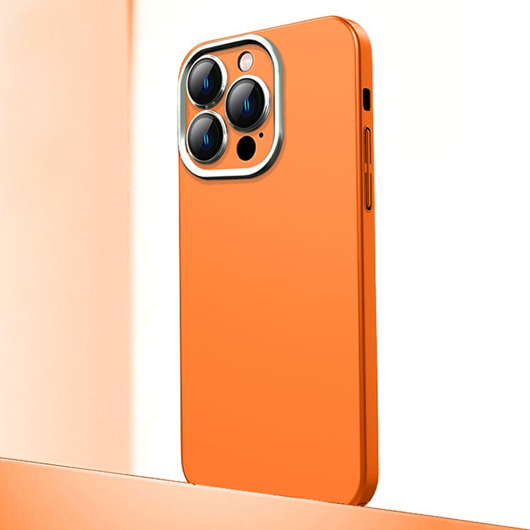 

For iPhone 12 Pro Frosted Metal Material Phone Case with Lens Protection(Orange)