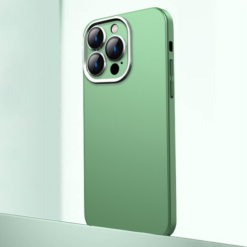 

For iPhone 12 Pro Max Frosted Metal Material Phone Case with Lens Protection(Green)