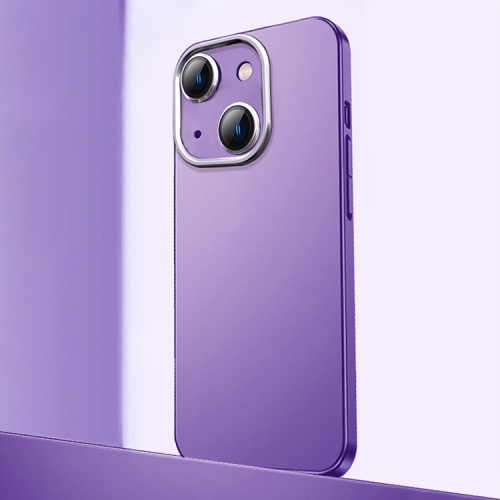 

For iPhone 13 Frosted Metal Material Phone Case with Lens Protection(Purple)