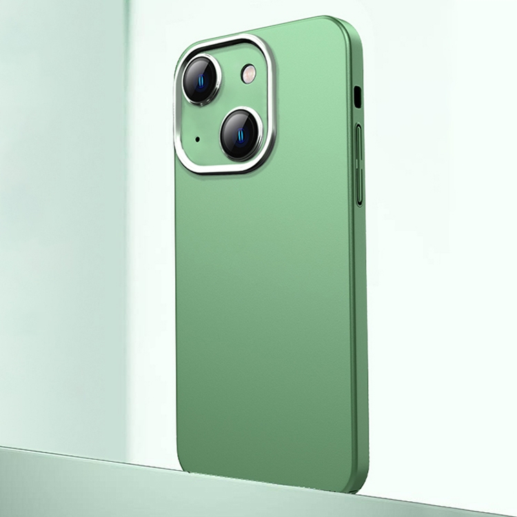 

For iPhone 14 Frosted Metal Material Phone Case with Lens Protection(Green)