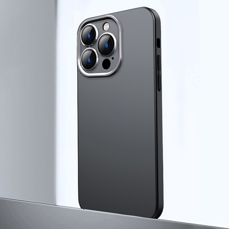 

For iPhone 14 Pro Frosted Metal Material Phone Case with Lens Protection(Black)