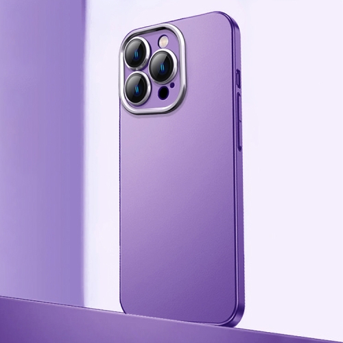

For iPhone 14 Pro Max Frosted Metal Material Phone Case with Lens Protection(Purple)