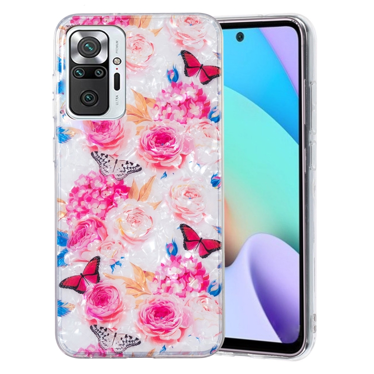 

For Xiaomi Redmi Note 10 Pro IMD Shell Pattern TPU Phone Case(Butterfly Flower)
