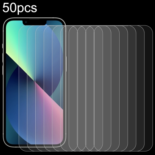 

For iPhone 13 mini 50pcs 0.26mm 9H 2.5D High Aluminum Tempered Glass Film