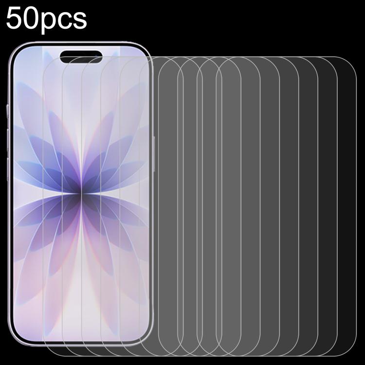 

For iPhone 17 Pro / 17 50pcs 0.26mm 9H 2.5D High Aluminum Tempered Glass Film