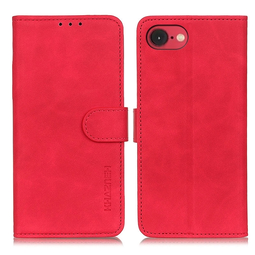 

For iPhone SE 2024 KHAZNEH Retro Texture Leather Phone Case(Red)