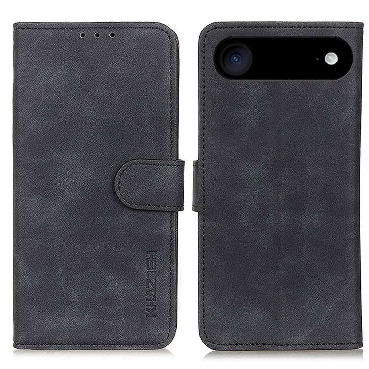 

For iPhone 17 Air KHAZNEH Retro Texture Leather Phone Case(Black)