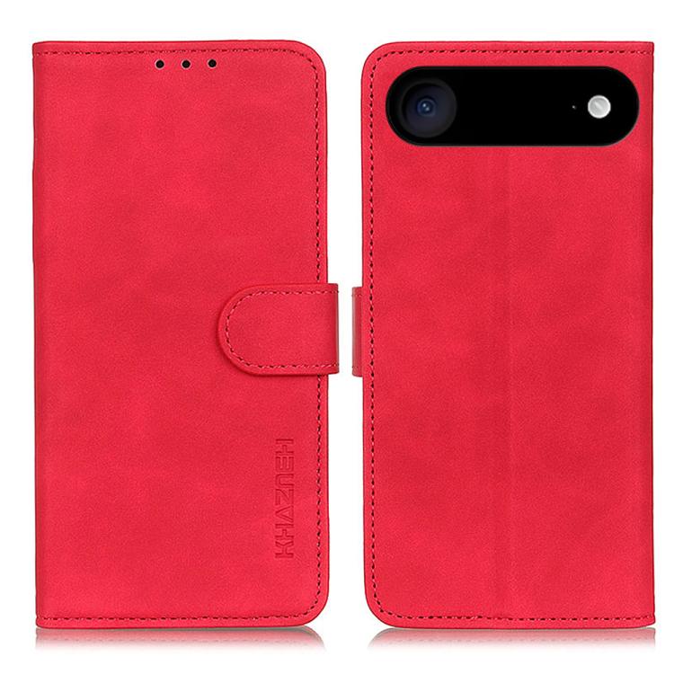 

For iPhone 17 Air KHAZNEH Retro Texture Leather Phone Case(Red)