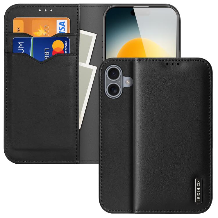 

For iPhone 17 DUX DUCIS Hivo Series Cowhide + PU + TPU Flip Phone Case(Black)