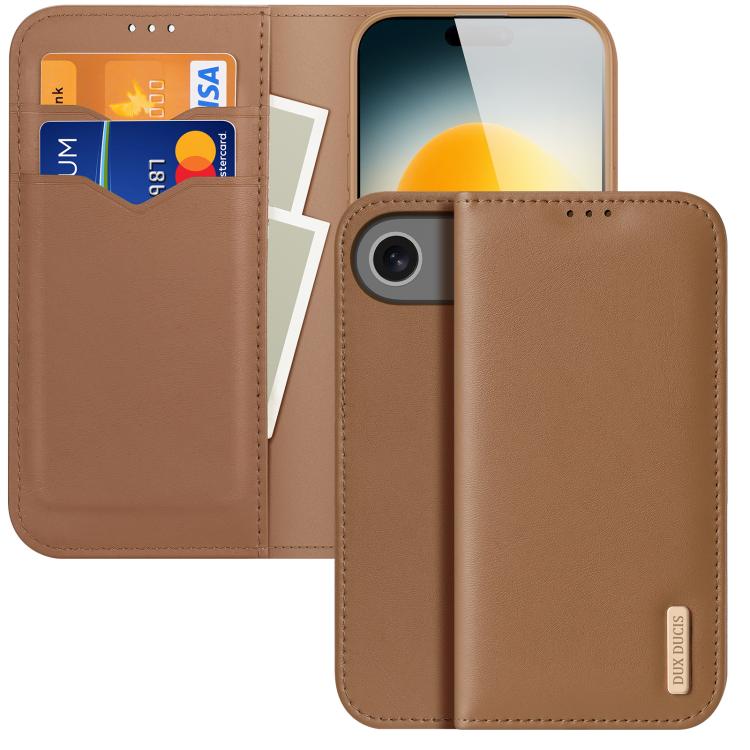 

For iPhone Air DUX DUCIS Hivo Series Cowhide + PU + TPU Flip Phone Case(Brown)