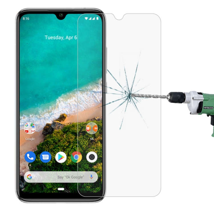 

For Xiaomi Mi A3 Half-screen Transparent Tempered Glass Film