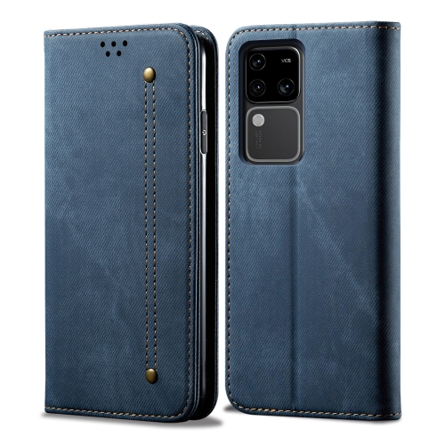 

For vivo S18 Pro Denim Texture Flip Leather Phone Case(Blue)