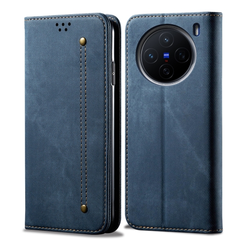 

For vivo X200 Denim Texture Flip Leather Phone Case(Blue)