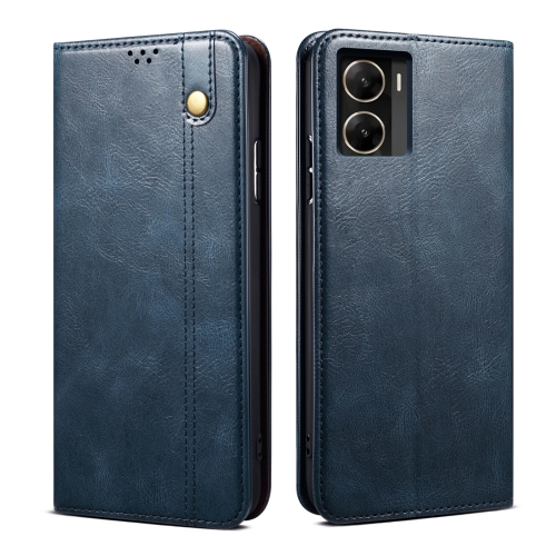 

For vivo Y29e 5G Oil Wax Crazy Horse Texture Leather Phone Case(Blue)