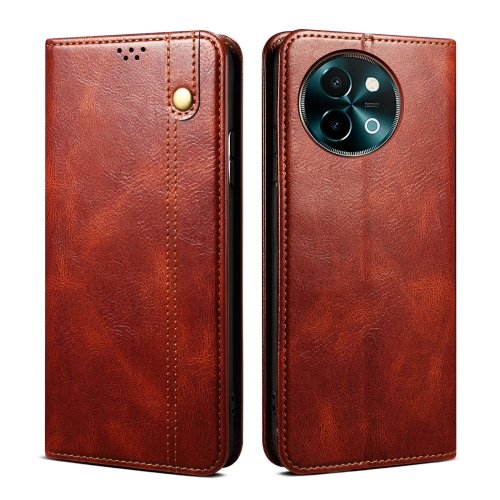 

For vivo Y38 5G Global Oil Wax Crazy Horse Texture Leather Phone Case(Brown)