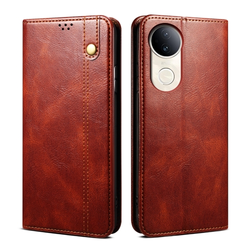 

For vivo S20 5G Oil Wax Crazy Horse Texture Leather Phone Case(Brown)