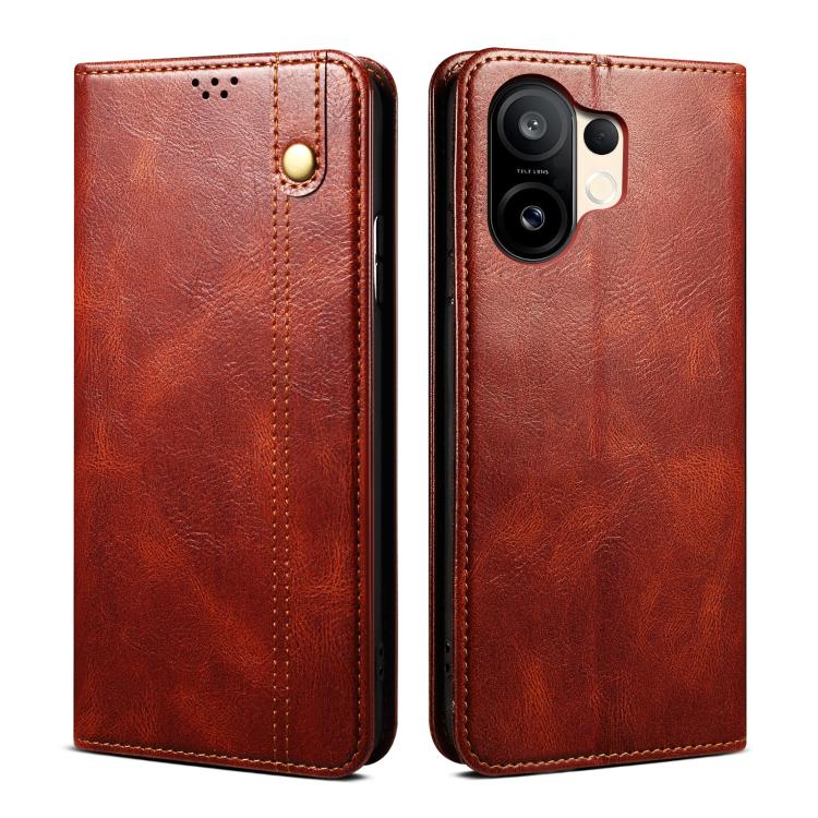 

For vivo S30 Pro mini Oil Wax Crazy Horse Texture Leather Phone Case(Brown)