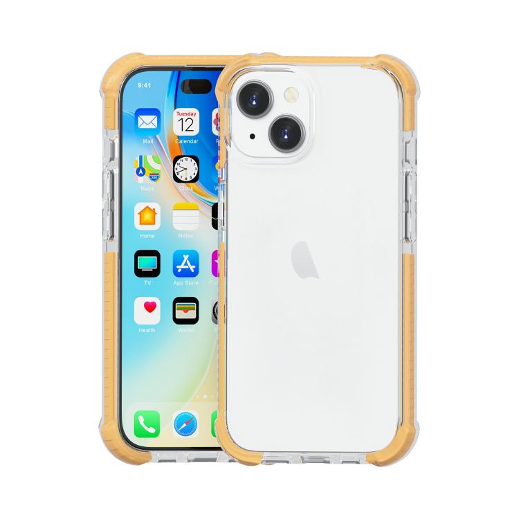 

For iPhone 15 Four-corner Shockproof TPU Hybrid Acrylic Phone Case(Gold)