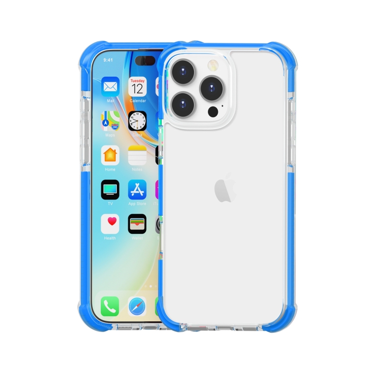 

For iPhone 16 Pro Four-corner Shockproof TPU Hybrid Acrylic Phone Case(Blue)
