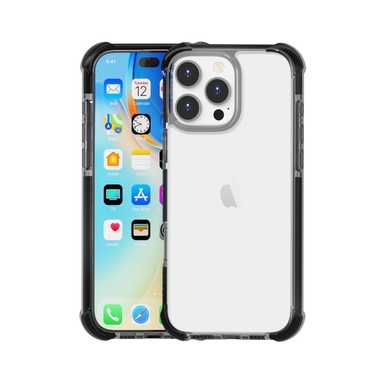

For iPhone 16 Pro Four-corner Shockproof TPU Hybrid Acrylic Phone Case(Black)