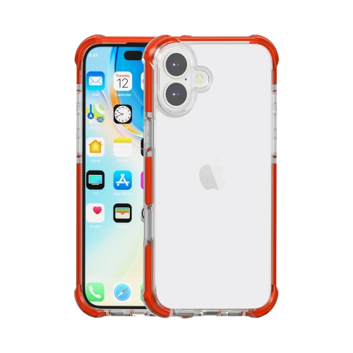 

For iPhone 16 Four-corner Shockproof TPU + Acrylic Phone Case(Red)