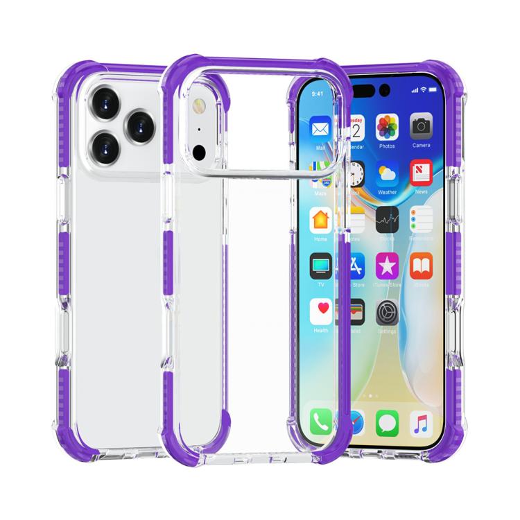 

For iPhone 17 Pro Four-corner Shockproof TPU Hybrid Acrylic Phone Case(Purple)