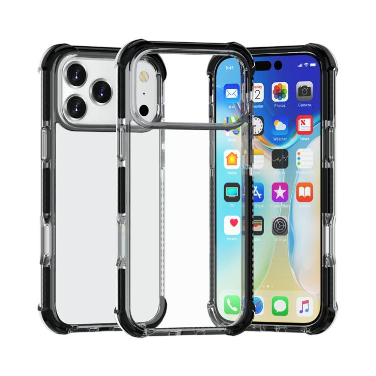 

For iPhone 17 Pro Four-corner Shockproof TPU Hybrid Acrylic Phone Case(Black)