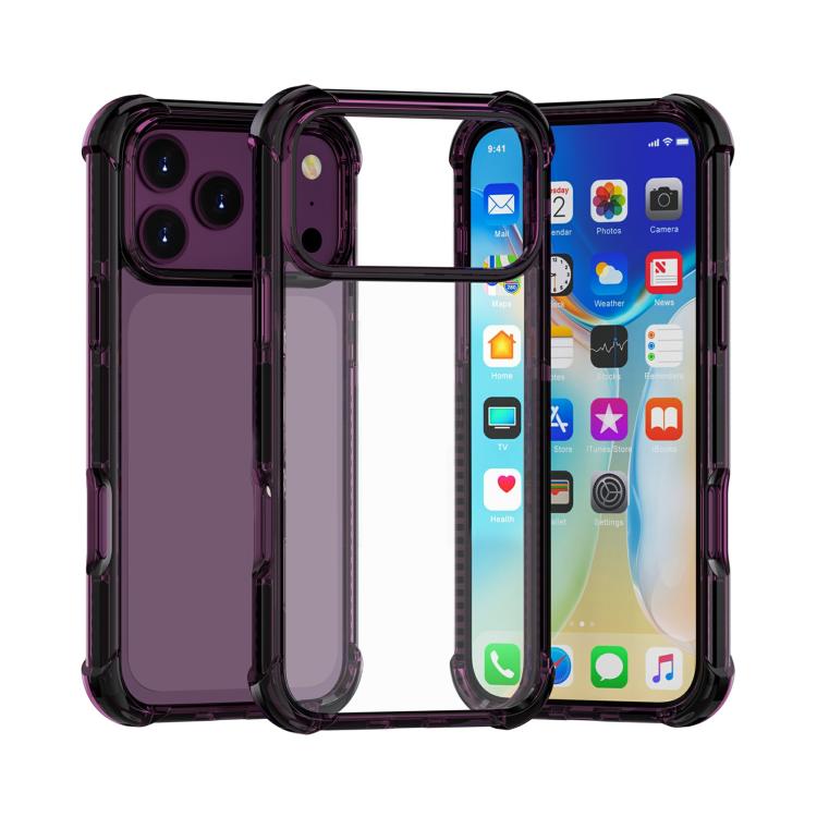 For iPhone 18 Pro / 17 Pro Four-corner Shockproof TPU Hybrid Acrylic Phone Case(Cherry Red)
