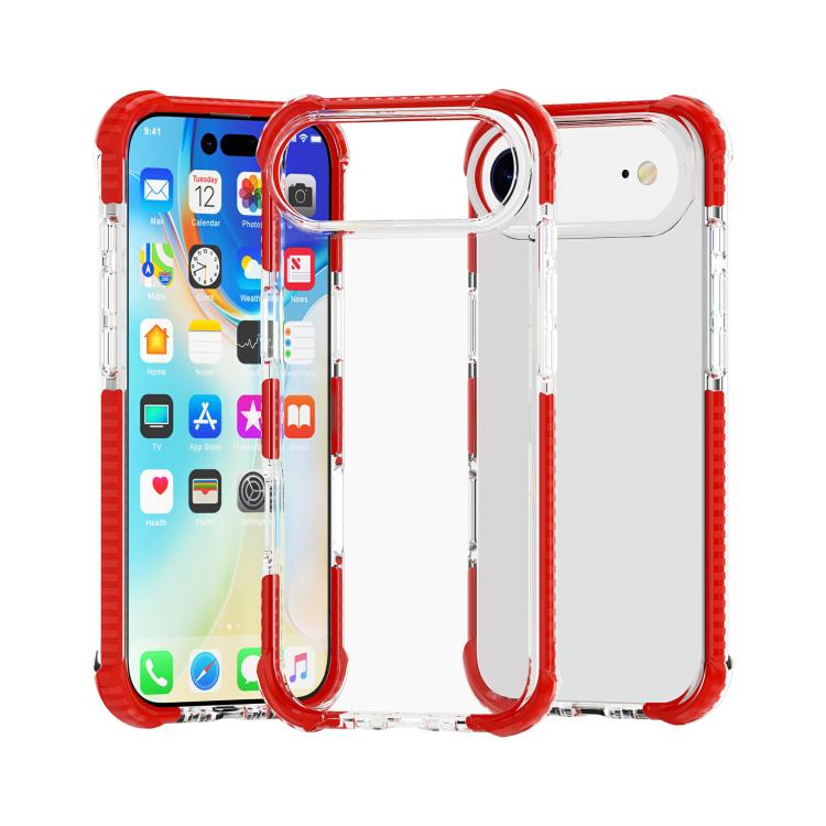 

For iPhone 17 Air Four-corner Shockproof TPU Hybrid Acrylic Phone Case(Red)