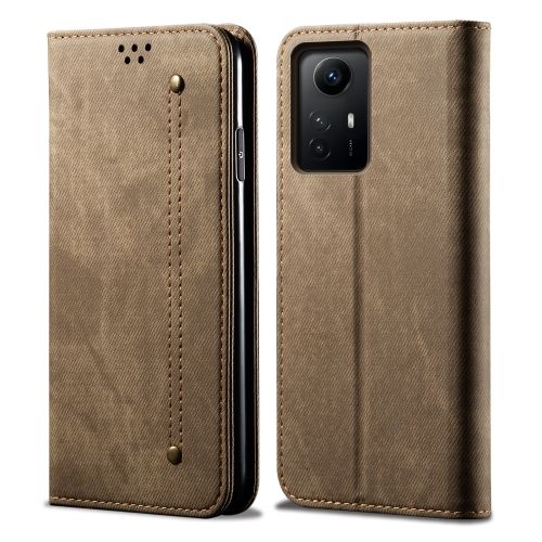 

For Xiaomi Redmi Note 12S Denim Texture Flip Leather Phone Case(Khaki)