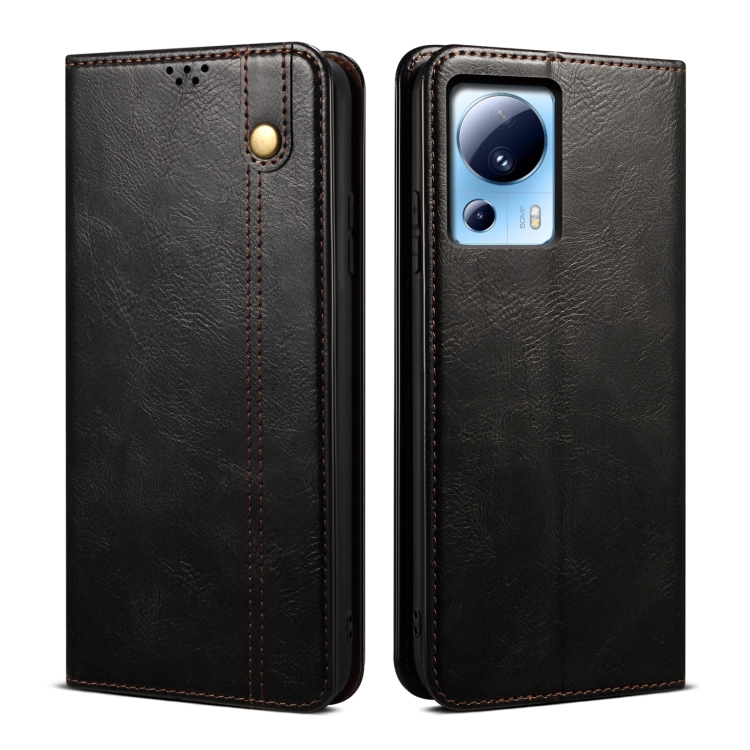 

For Xiaomi 13 Lite / Civi 2 Oil Wax Crazy Horse Texture Leather Phone Case(Black)