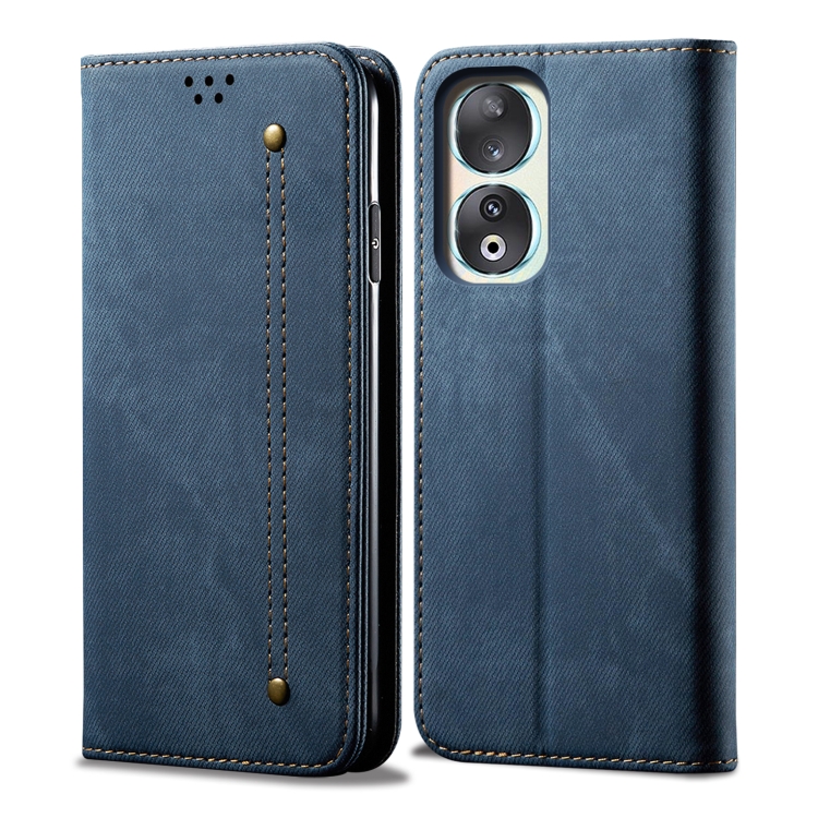 

For Honor 90 Denim Texture Flip Leather Phone Case(Blue)