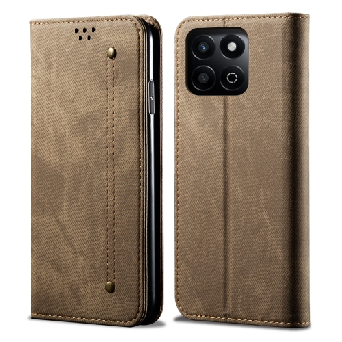 

For Honor Play 60 Plus Global Denim Texture Flip Leather Phone Case(Khaki)