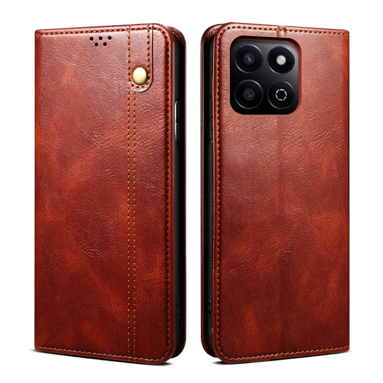 

For Honor Play 60 Plus Global Oil Wax Crazy Horse Texture Leather Phone Case(Brown)