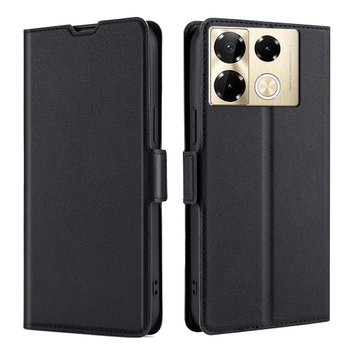 

For Infinix Note 40 Pro 4G Ultra-thin Voltage Side Buckle Horizontal Flip Leather Phone Case(Black)